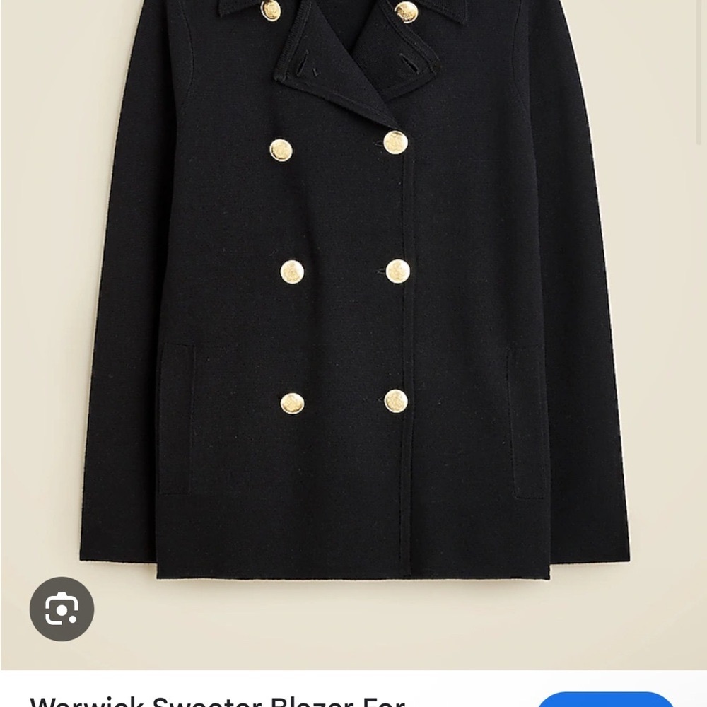 J. Crew Black Peacoat with Gold Buttons